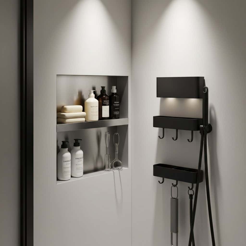 Półka pod prysznicem: wnęka w ścianie czy montowana – którą opcję wybrać?
