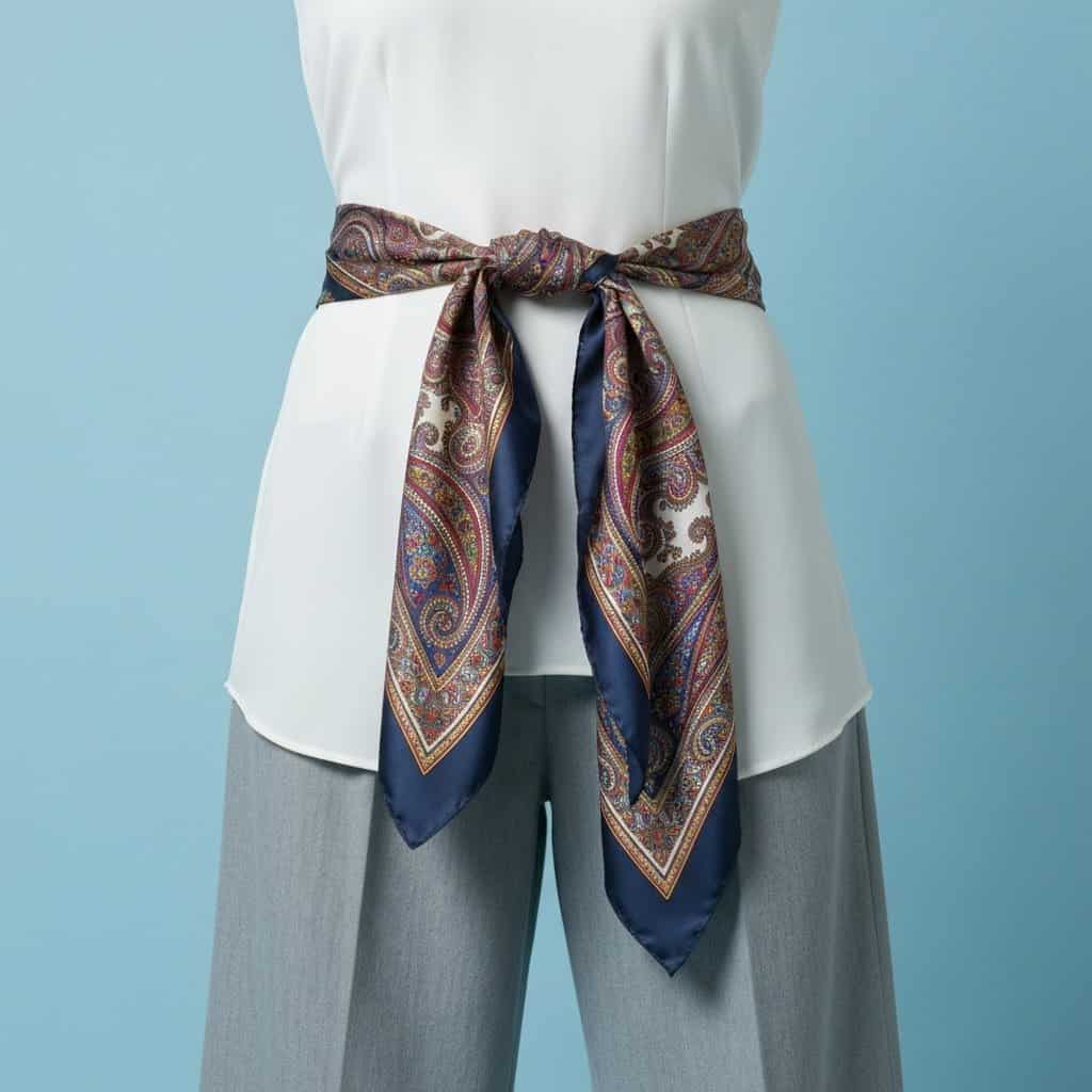 Apaszka jako pasek: Niezwykły sposób na podkreślenie stylizacji